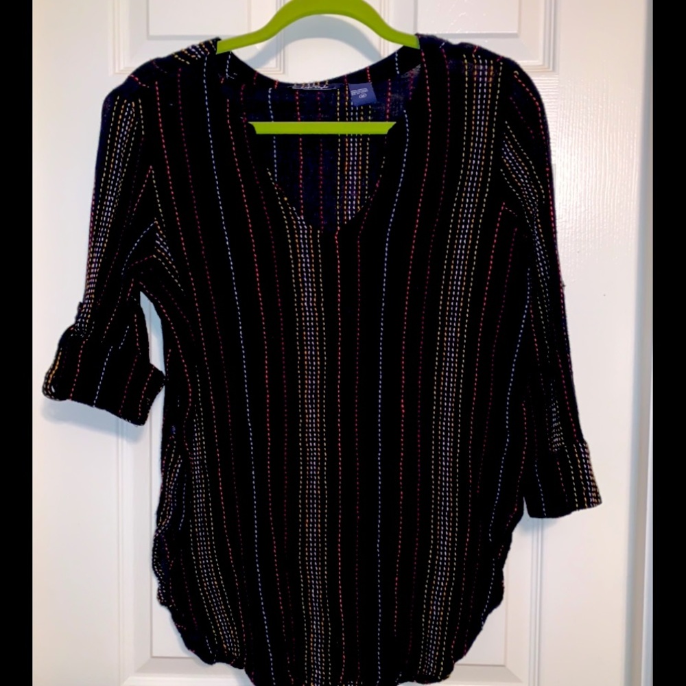 LAST CHANCE!! Lifestyle, gauze-like top, black, M